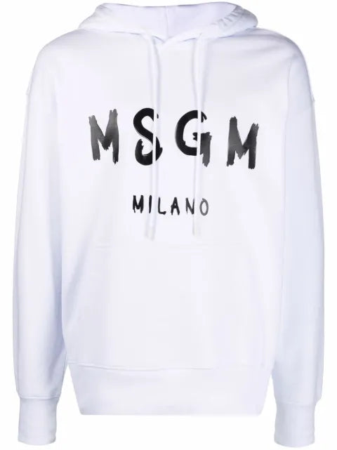 MSGM logo-print pullover hoodie