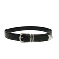 ALC. LTD Old Money Full Grain Leather Belt Vintage Silver Prong Buckle