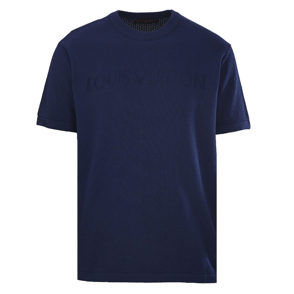 Open-Knit Monogram Jacquard Short Sleeve Tee