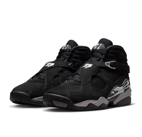 Air Jordan 8 Retro 'Black/White/LT Graphite' Sneakers
