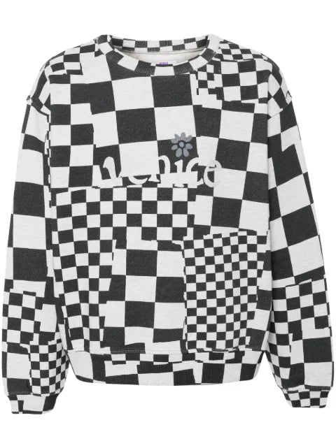 ERL logo-print checked sweatshirt