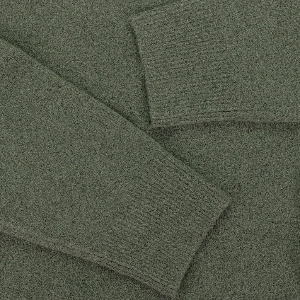 GREEN BOILED WOOL TURTLENECK SWEATER