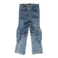 BLUE RAISED WINDOW DENIM PANTS