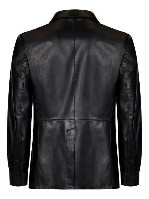 FRANZESE COLLECTION single-breasted leather blazer
