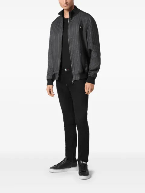 Philipp Plein pinstriped bomber jacket