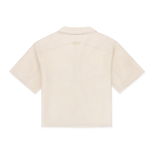 Antique White Leather Short Sleeve Shirt