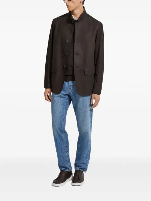 Zegna Il Conte calf-leather jacket