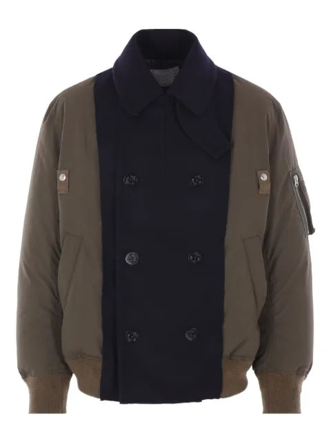 sacai double-breasted anchor-button coat