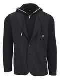 Eleventy hooded knit-sleeve jacket