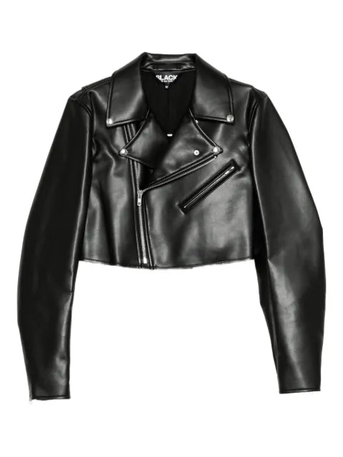 Black Comme Des Garçons zip-up biker-jacket