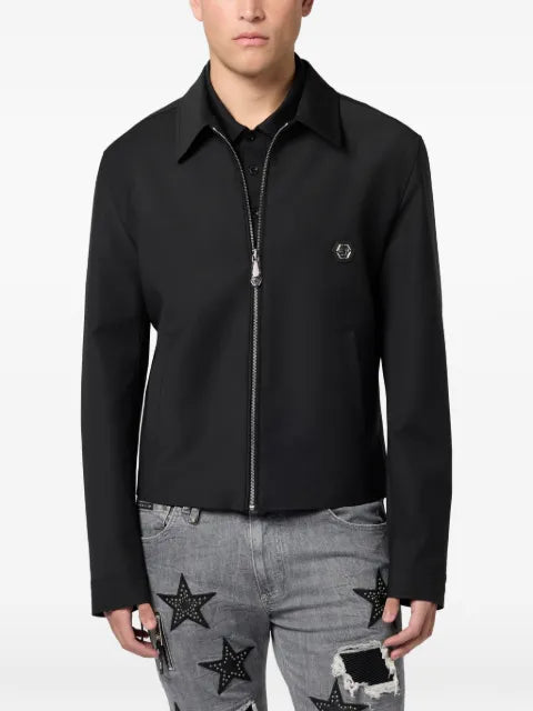 Philipp Plein shirt-collar zip jacket