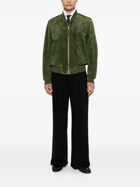 TOM FORD perforated cashmere suede bomber jacket