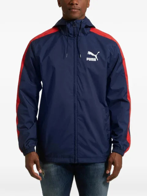 PUMA logo-print hooded jacket