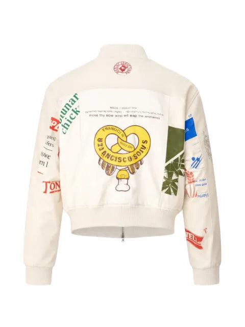 Marine Serre regenerated printed bomber jacket