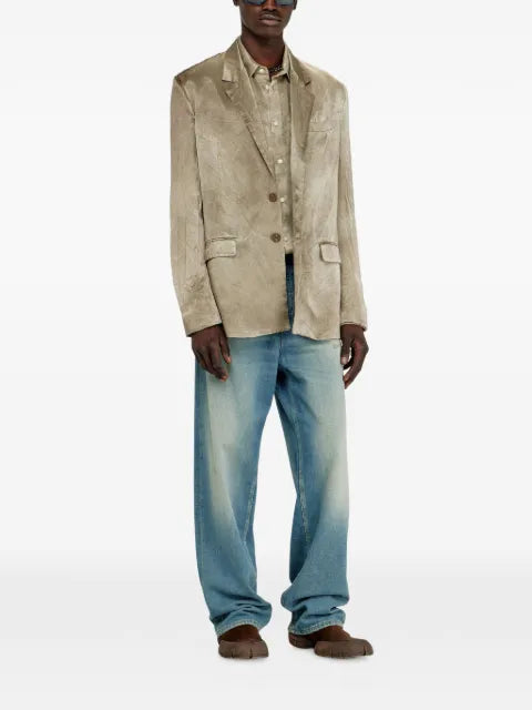 Diesel blazer in wrinkled satin