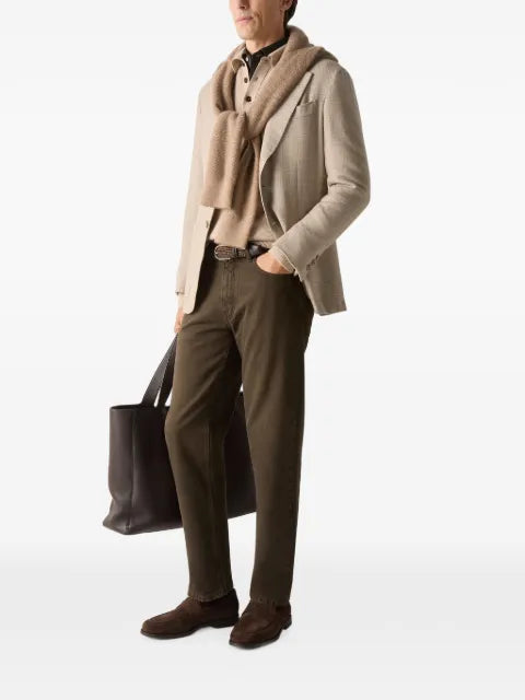 Zegna light beige cashmere silk and linen jacket