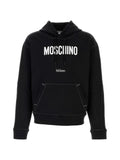 Moschino contrast-stitch logo-print hoodie