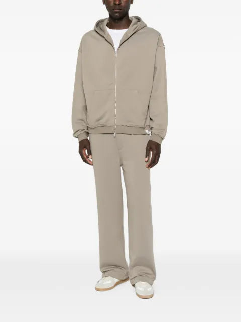WOC New Haven raw-edge zip-up hoodie