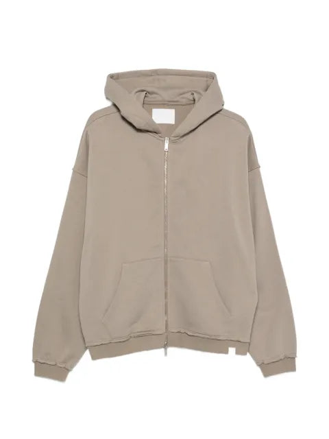 WOC New Haven raw-edge zip-up hoodie