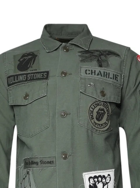 MadeWorn Rolling Stones patch-detail military jacket