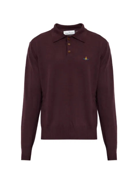 Vivienne Westwood Mark Orb-embroidered wool polo shirt