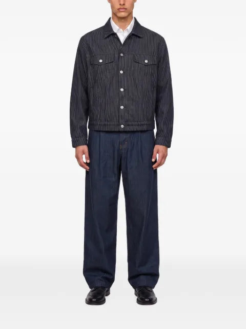 KidSuper pinstripe bird-patch denim jacket