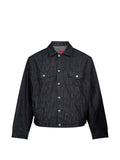 KidSuper pinstripe bird-patch denim jacket