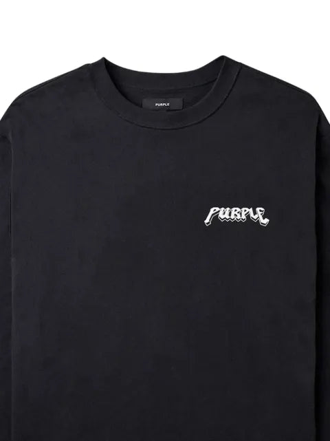 Purple Brand logo-print cropped sweatshirt