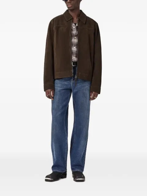 AllSaints Rhone suede zip-up jacket