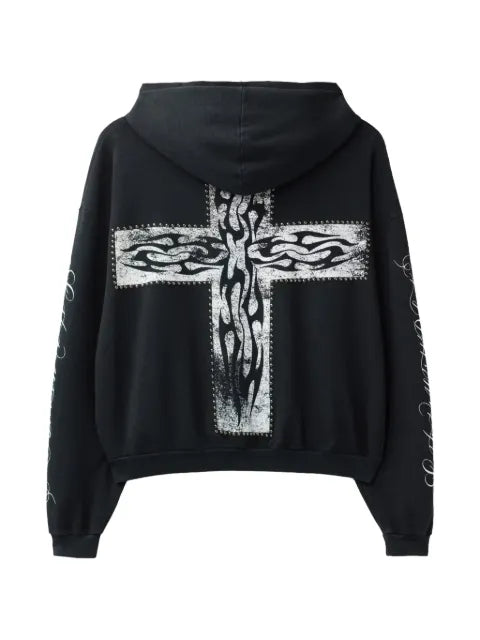 HELLSTAR graphic-print zip-up hoodie