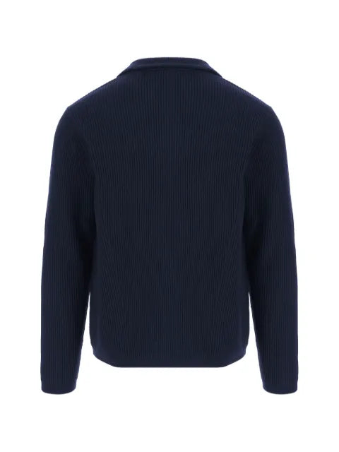 Emporio Armani half-zip ribbed-knit sweater