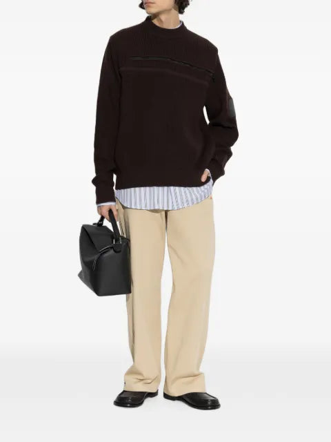 LOEWE zip-detail ribbed-knit sweater