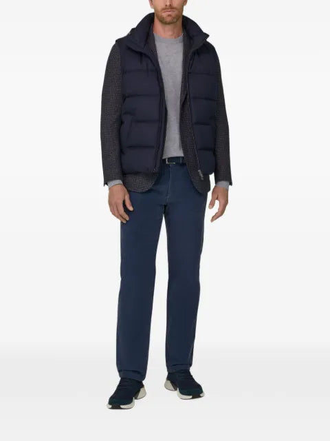 Boggi Milano gilet padded flannel with goose down and hood