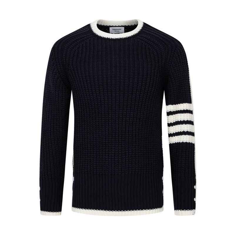 Classic Four-Bar Couples Knitwear Sweater - 100% Cotton Made in Japan | Thom Browne