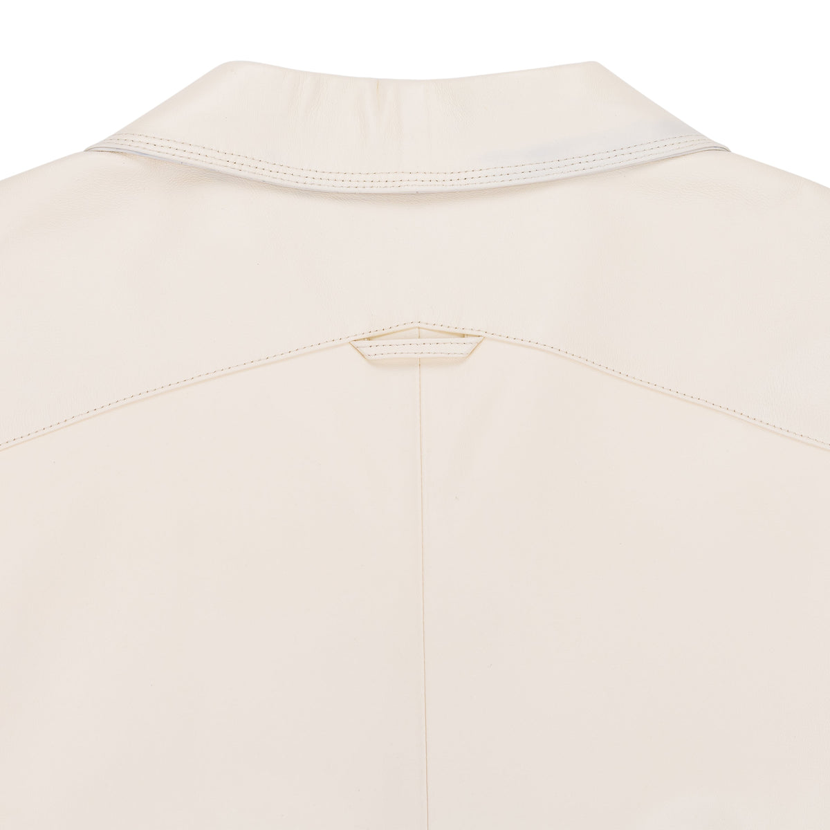 Antique White Leather Short Sleeve Shirt