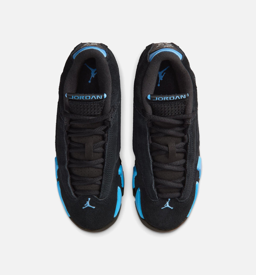 Air Jordan 14 Retro Black University Blue Grade School Sneakers - Black / White / University Blue