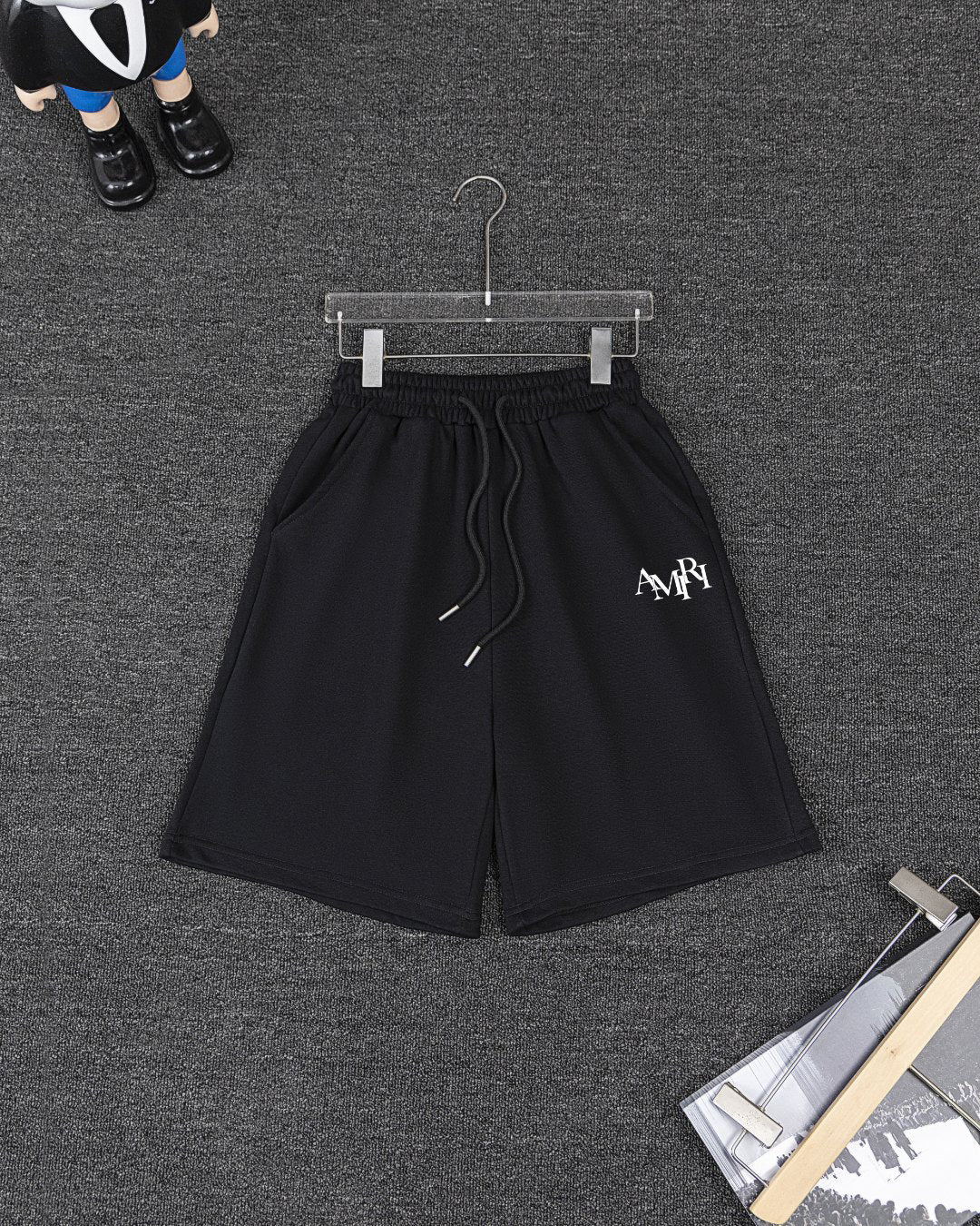 Amiri Overlapped Logo Short‑Sleeve T‑Shirt & Drawstring Shorts Two‑Piece Set