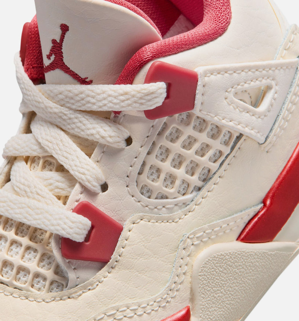 Air Jordan 4 Retro Valentine’s Day – Infant & Toddler Lifestyle Shoe | Pale Ivory/Sierra Red/Tough Red