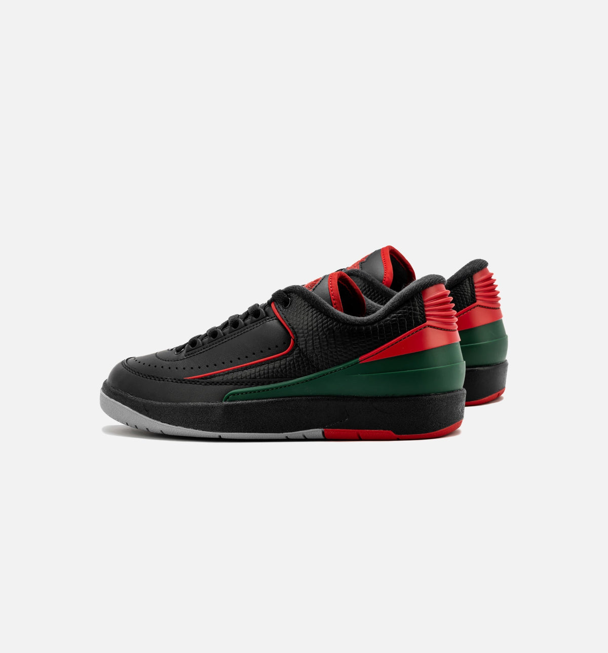 Air Jordan 2 Retro Low Christmas Big Kids' Lifestyle Shoes - Black/Fire Red/Cement Grey
