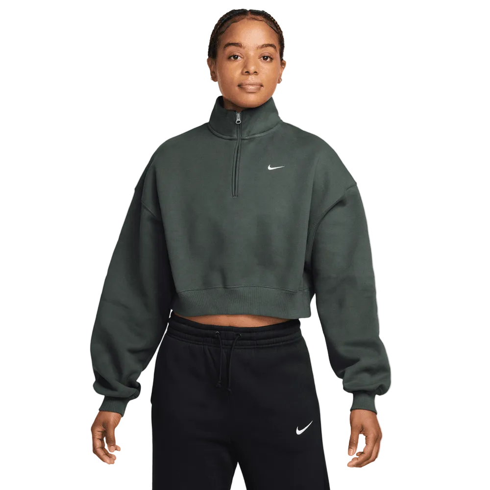 Wmns Nike Studio Fleece Oversized 1/4-Zip Cropped Top