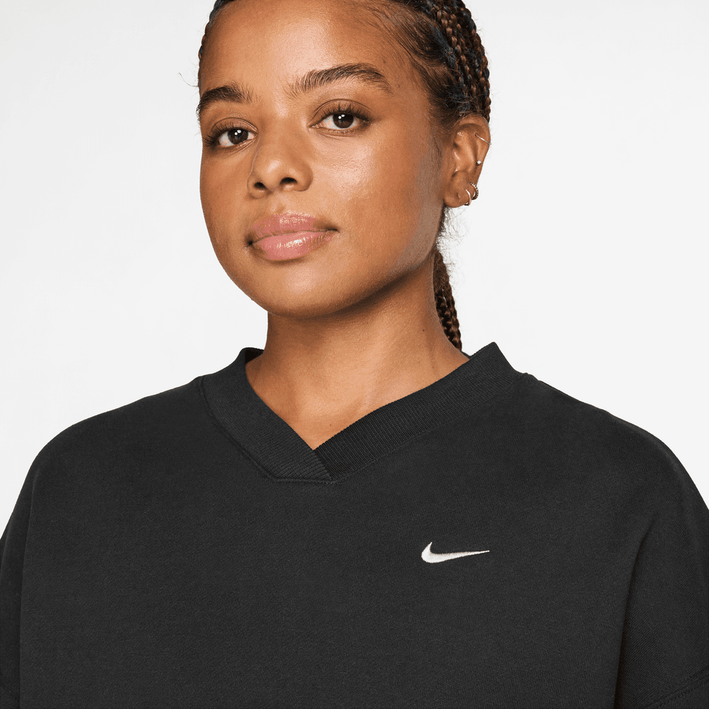 Wmns Nike Studio Fleece Oversized V-Neck Sweatshirt