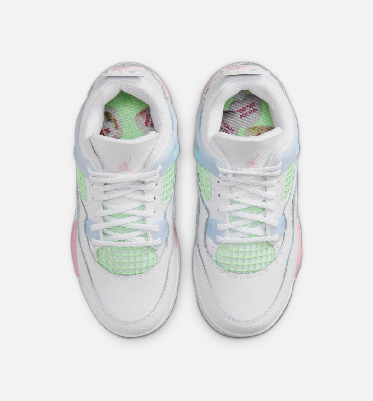 Air Jordan 4 Retro Medium Soft Pink Preschool Lifestyle Shoe – White/Medium Soft Pink/Half Blue