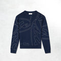 Arte Allover Circle Logo Knit: Navy
