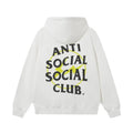 Anti Social Social Club Yellow Bolt Circle Logo White Hoodie