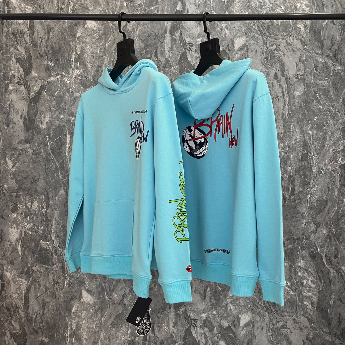 Chrome Heart Hoodie hooded sweater Sanskrit and fun football graffiti print