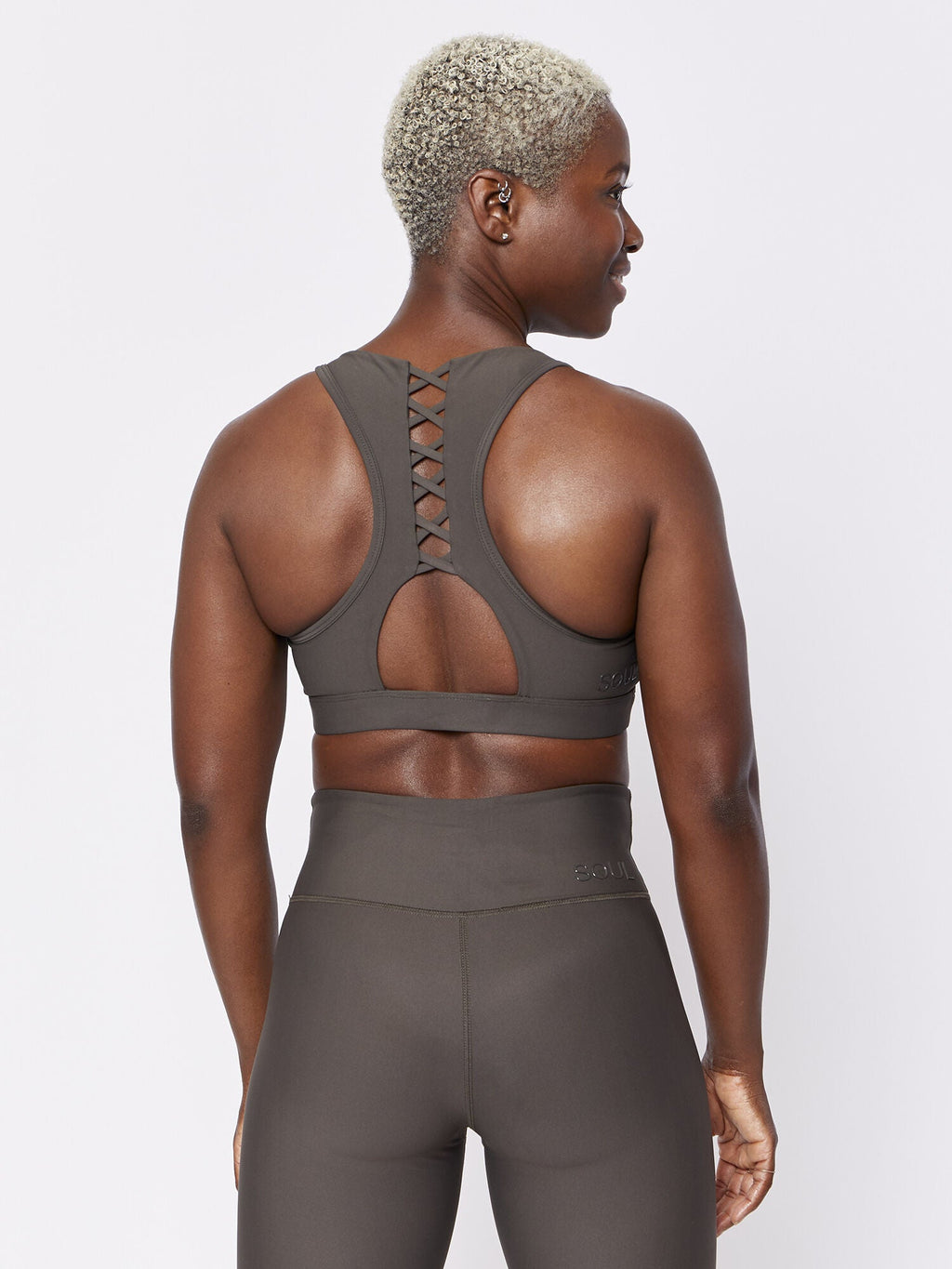 Lace-Up Green Sports Bra