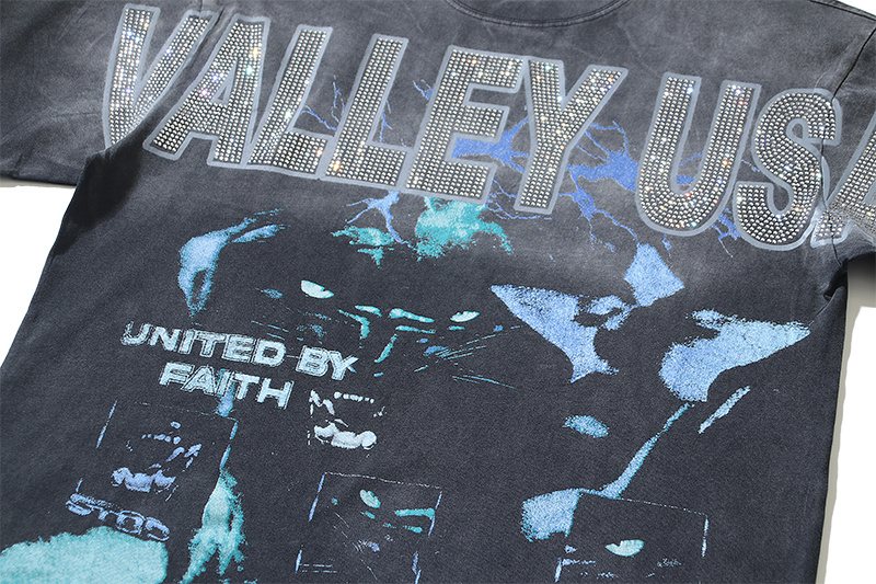 VALE USA United by Faith Rhinestone Graphic T-Shirt
