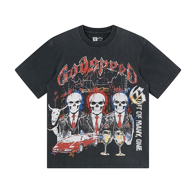 Godspeed Skull Car Graphic T-Shirt