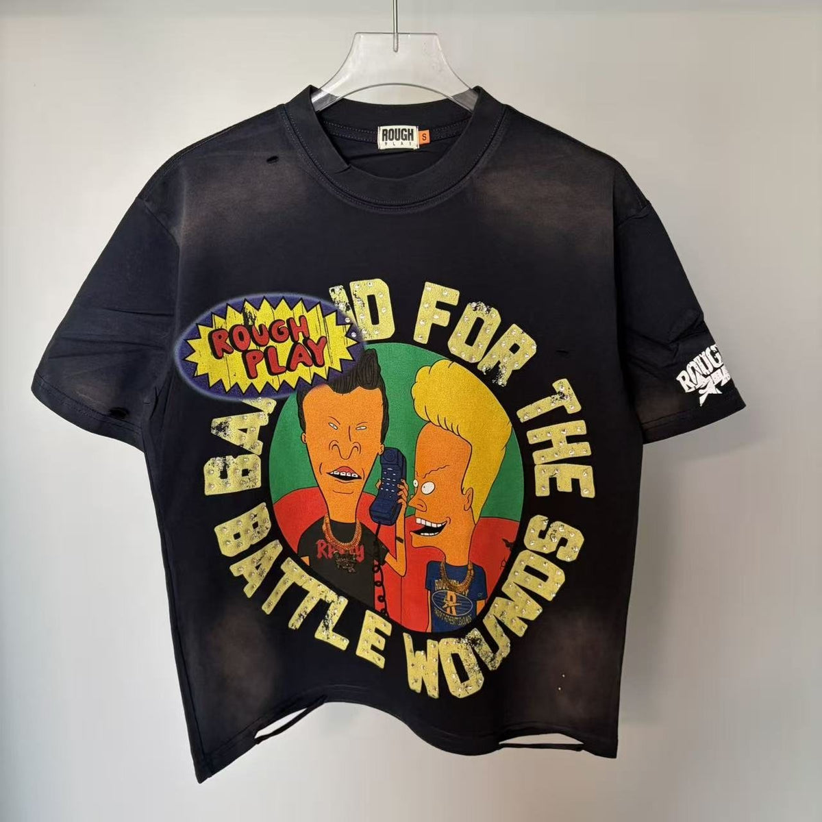 Rough Play Battle Wounds Graphic T-Shirt - Black