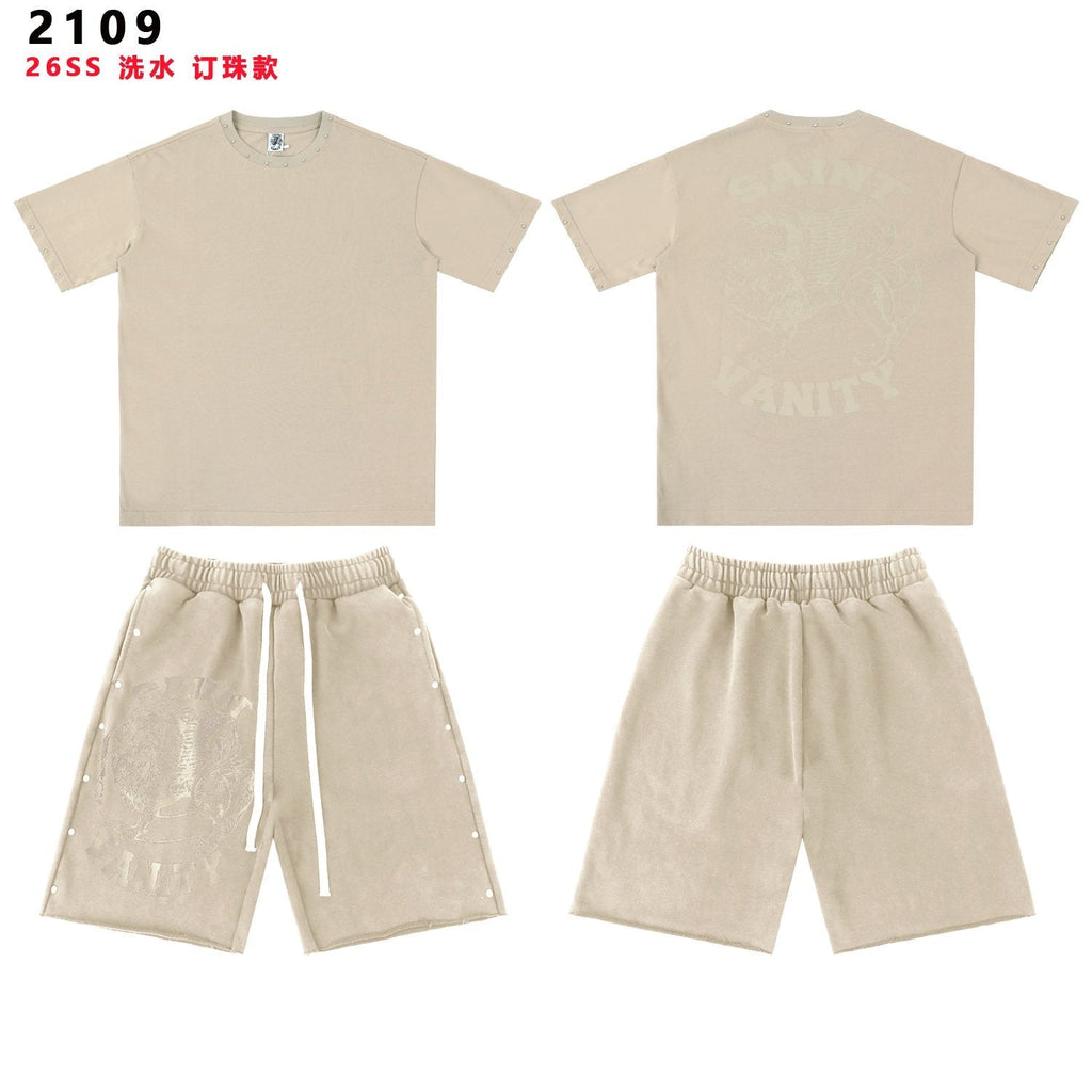 SAINT Vanity Washed Graphic Short-Sleeve Set